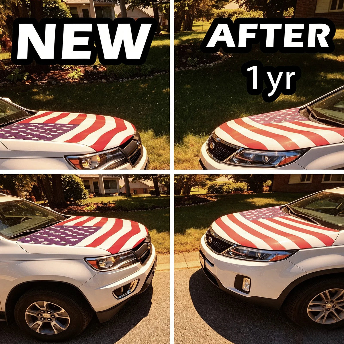 Vehicle-Ready 4th Of July – Hood Flag for Practical Car Use