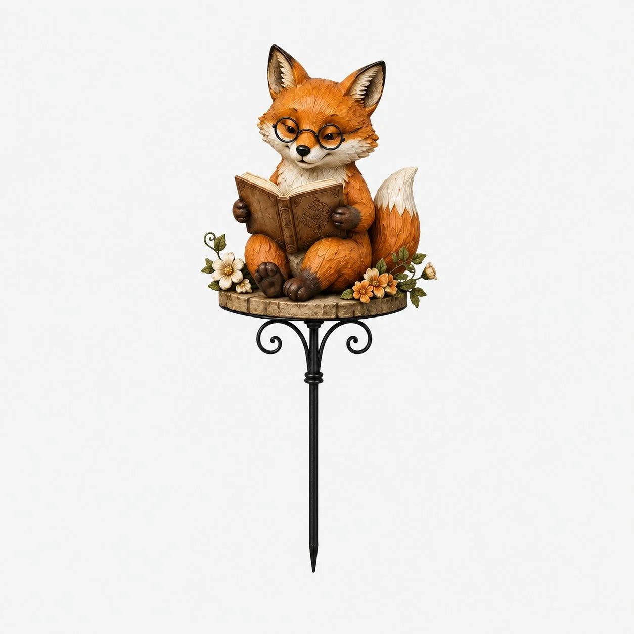 Outdoor Animal Reading Garden Stake for Garden Display