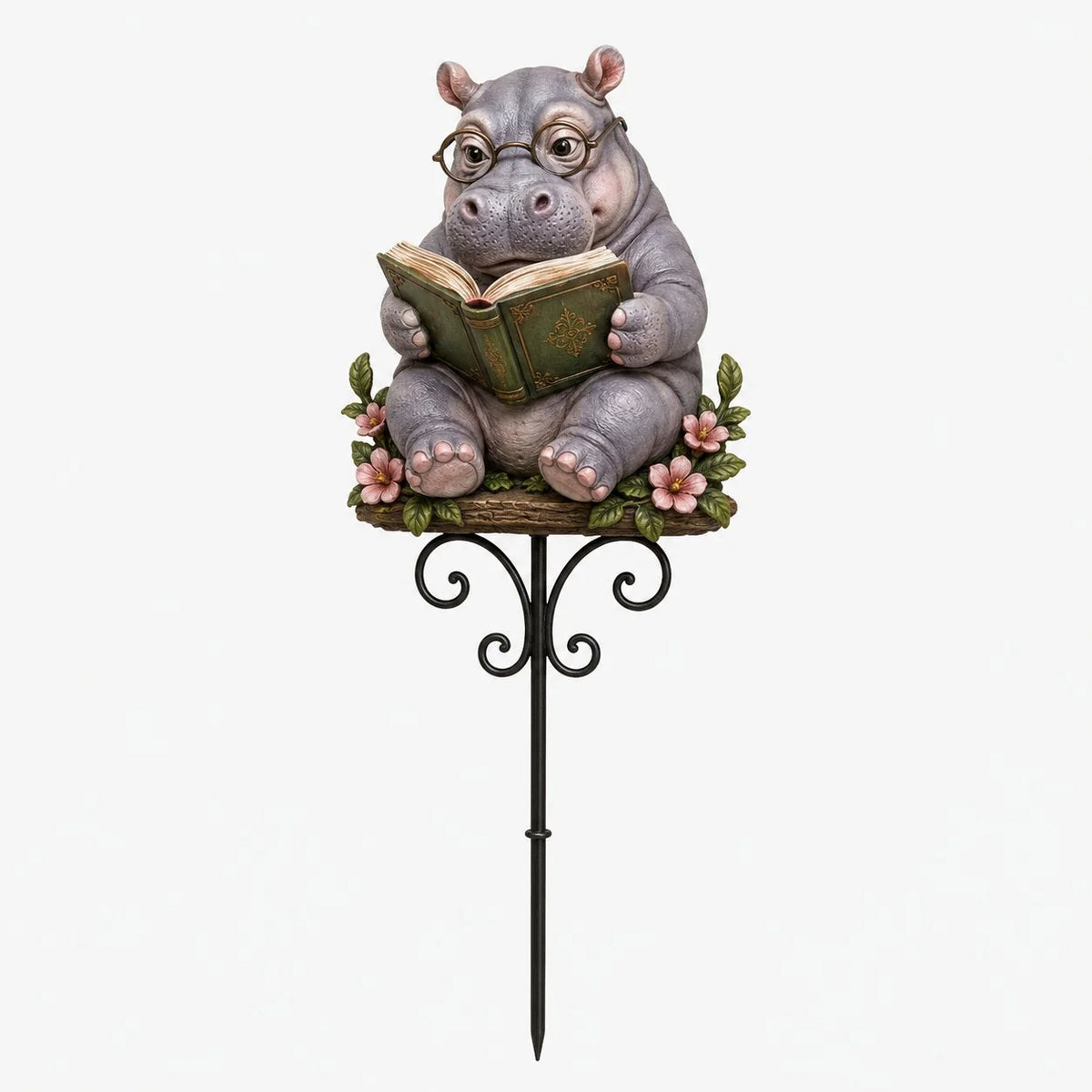 Outdoor Animal Reading Garden Stake for Garden Display