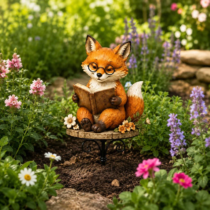 Outdoor Animal Reading Garden Stake for Garden Display