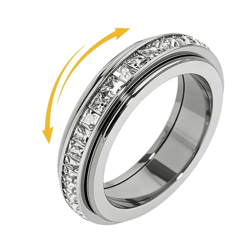 Distinctive Anxiety Rings for Women and Men Titanium Steel Spinner
