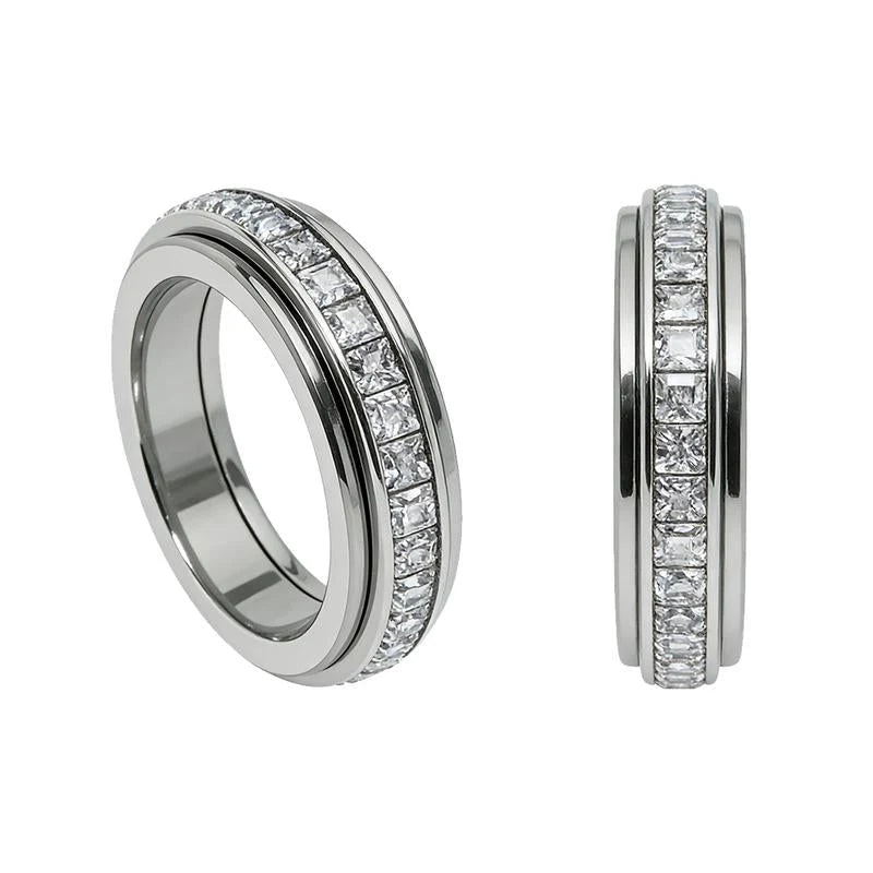 Distinctive Anxiety Rings for Women and Men Titanium Steel Spinner