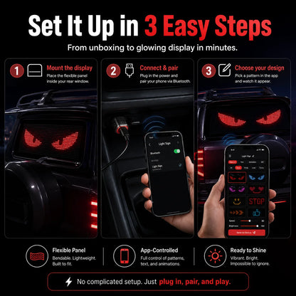 Vehicle-Ready App-Controlled Smart Car LED Sign – Customizable
