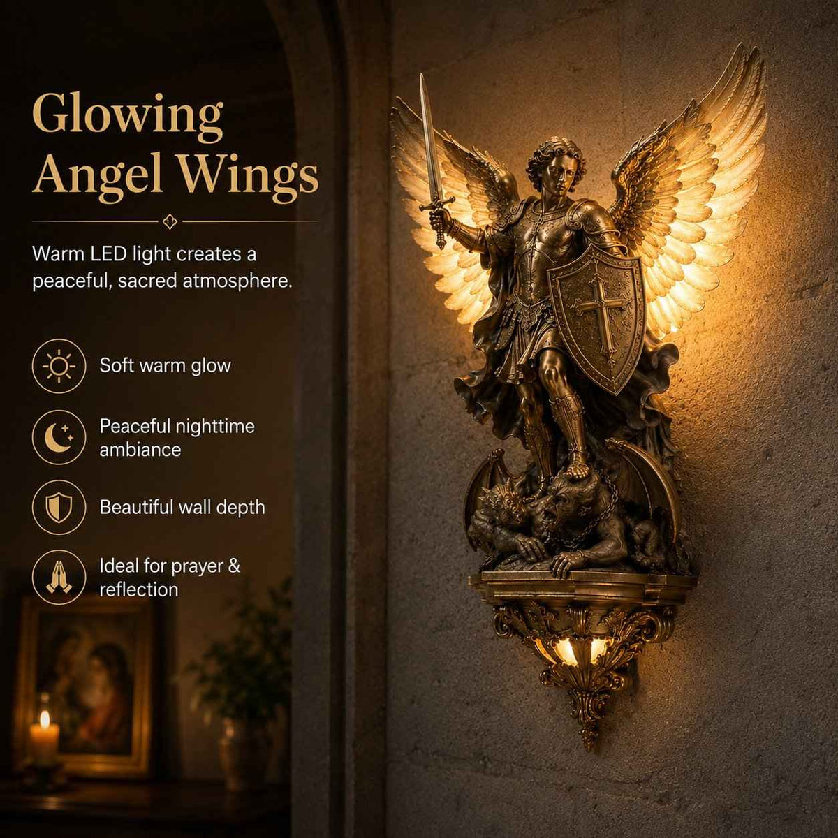 Convenient Divine Archangel Wall Light – & Faith for Everyday Setup
