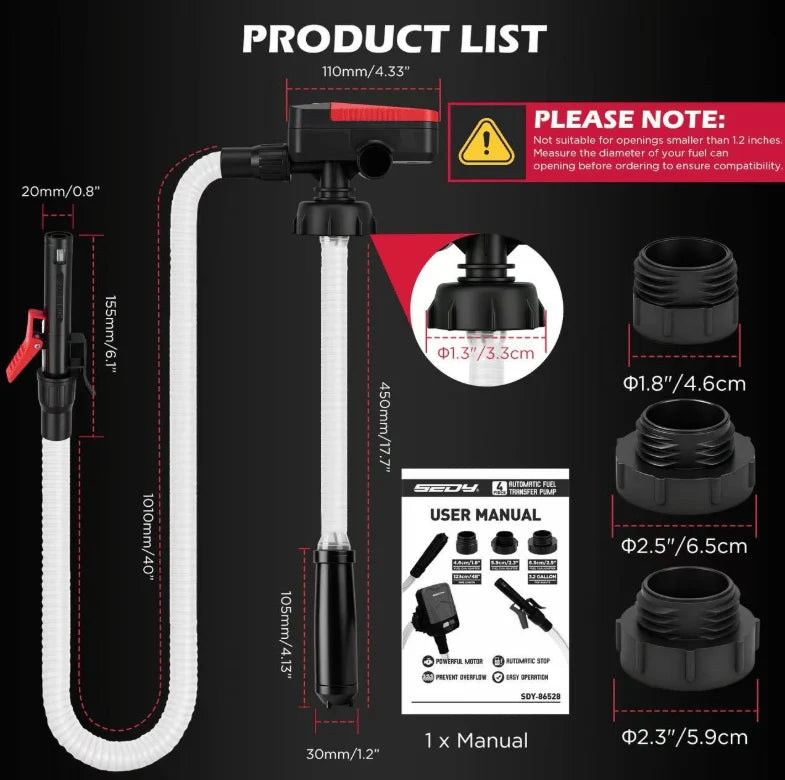 Purpose-Built Automatic Transfer Pump Powered - Auto-Stop Sensor, 3.2