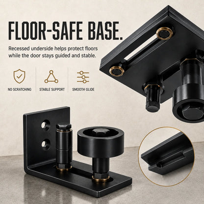 Purpose-Built 8-in-1 Adjustable Barn Door Floor Guide – Wall-Mount