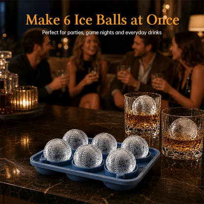 Baseball-Stitch Silicone Ice Ball Mold for Slow-Melting Drinks