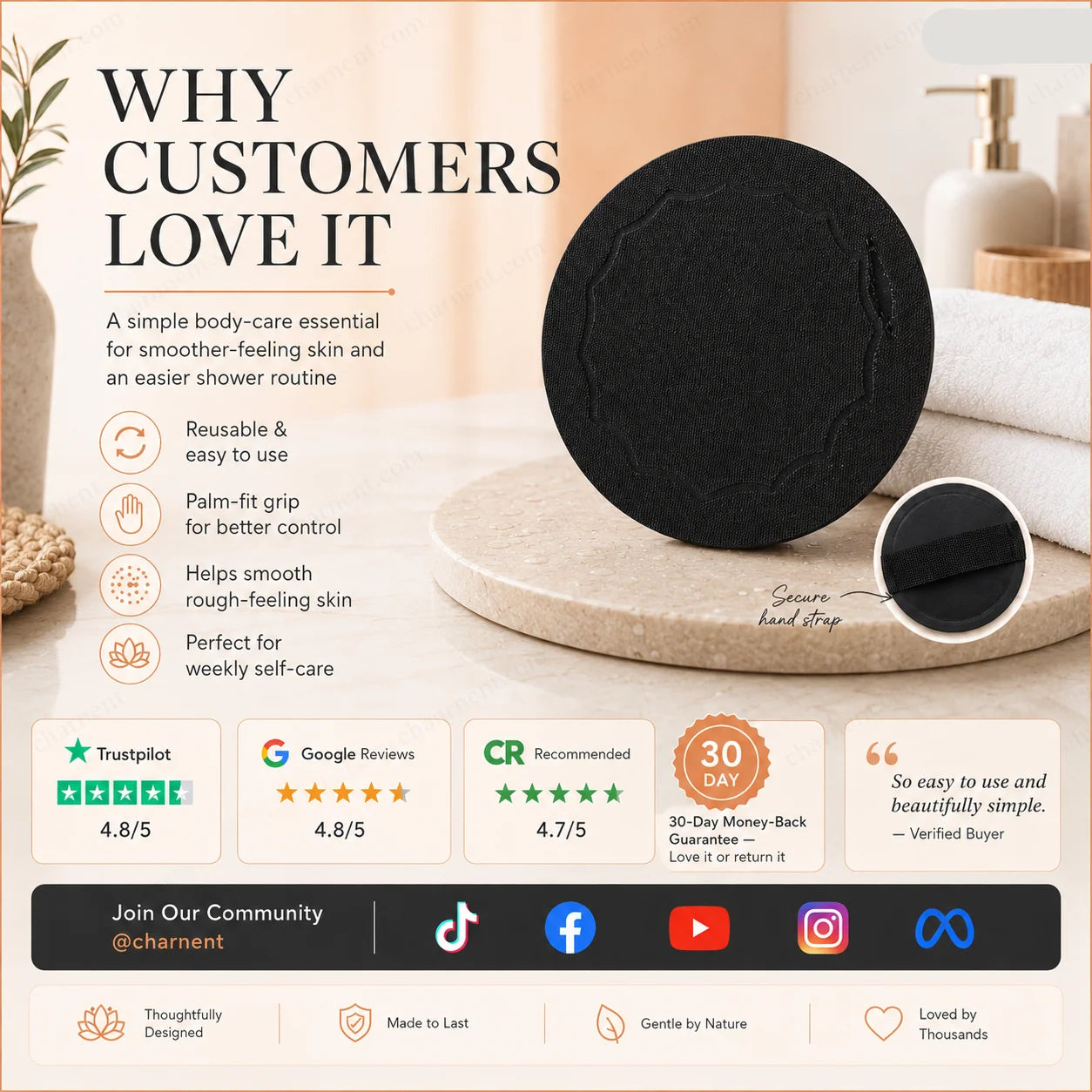 Easy-Care 2-Pack Scrub Bath Pads – Gently exfoliate, unclog pores