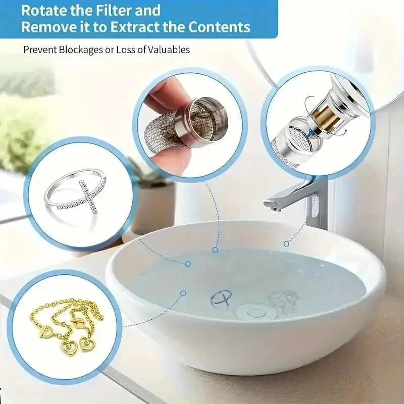 Easy-Care Universal Pop-Up Sink Drain Filter for Routine Upkeep