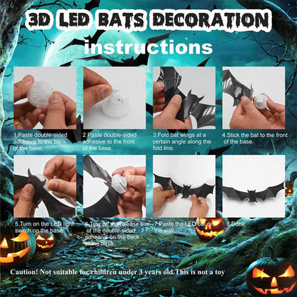 Decorative 3D Bat LED Wall Light Decor for Focused Lighting