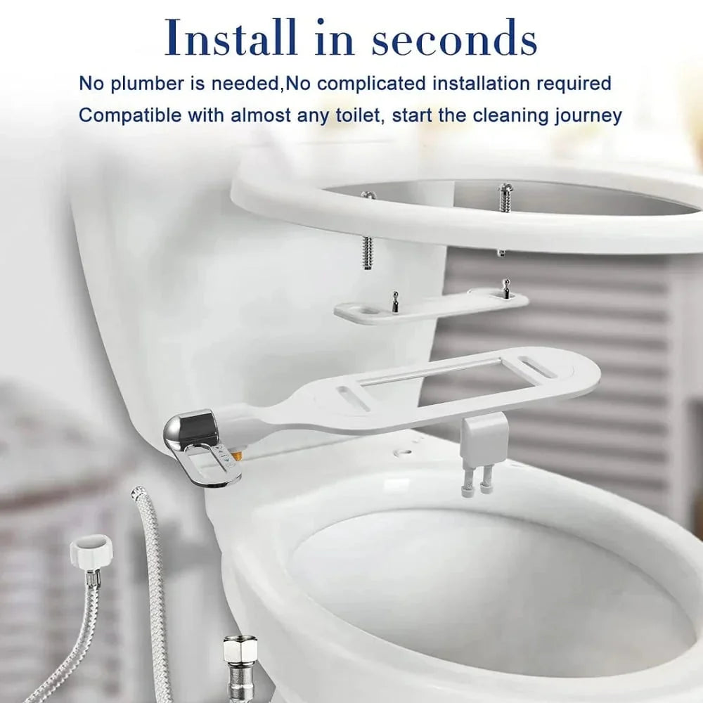 Non-Electric Dual Nozzle Bidet with Self-Cleaning Function