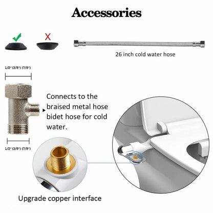 Non-Electric Dual Nozzle Bidet with Self-Cleaning Function