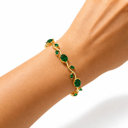 Gold-Plated Stainless Steel Bracelet with Pink Tulips