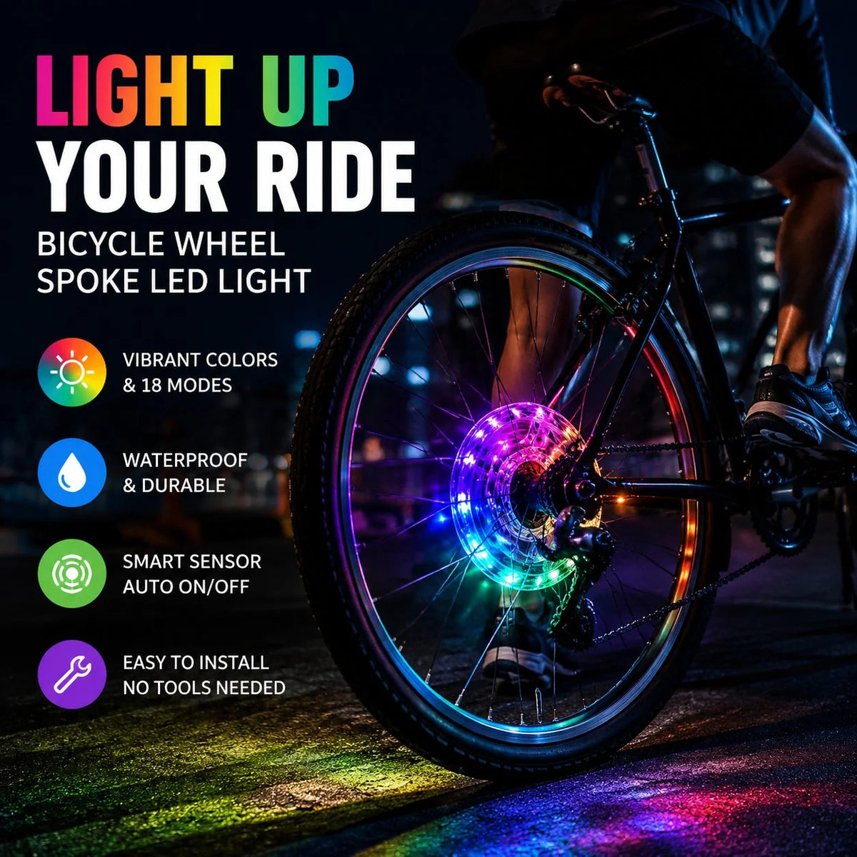 Decorative Bicycle Wheel Spoke LED Light for Focused Lighting