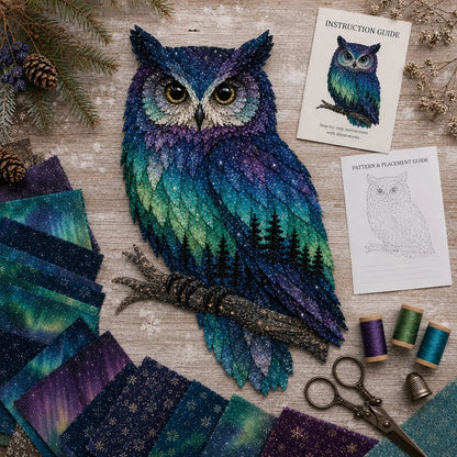 Aurora Wildlife Textile Art Kit for a Handmade Scenic Panel