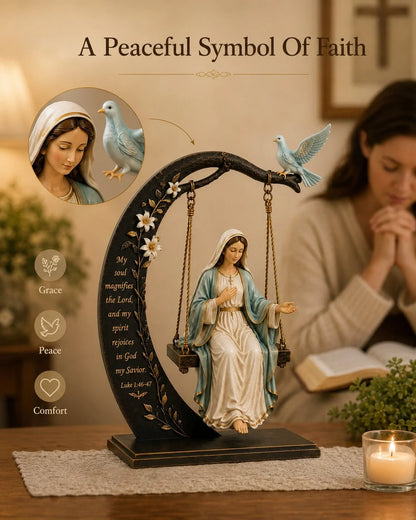 Purpose-Built Blessed Mary Cradle Swing Sculpture – Luke 1:46-47