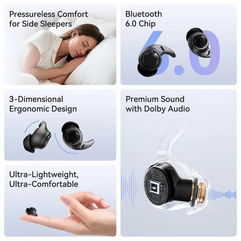 Low-Profile Bluetooth Earbuds Designed for Sleep Listening