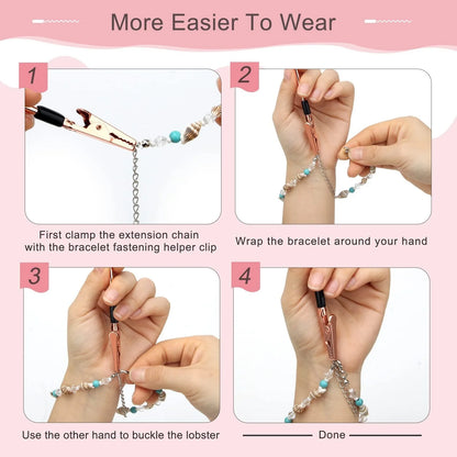 Metal Bracelet Clasp Helper with 6-Inch One-Handed Grip