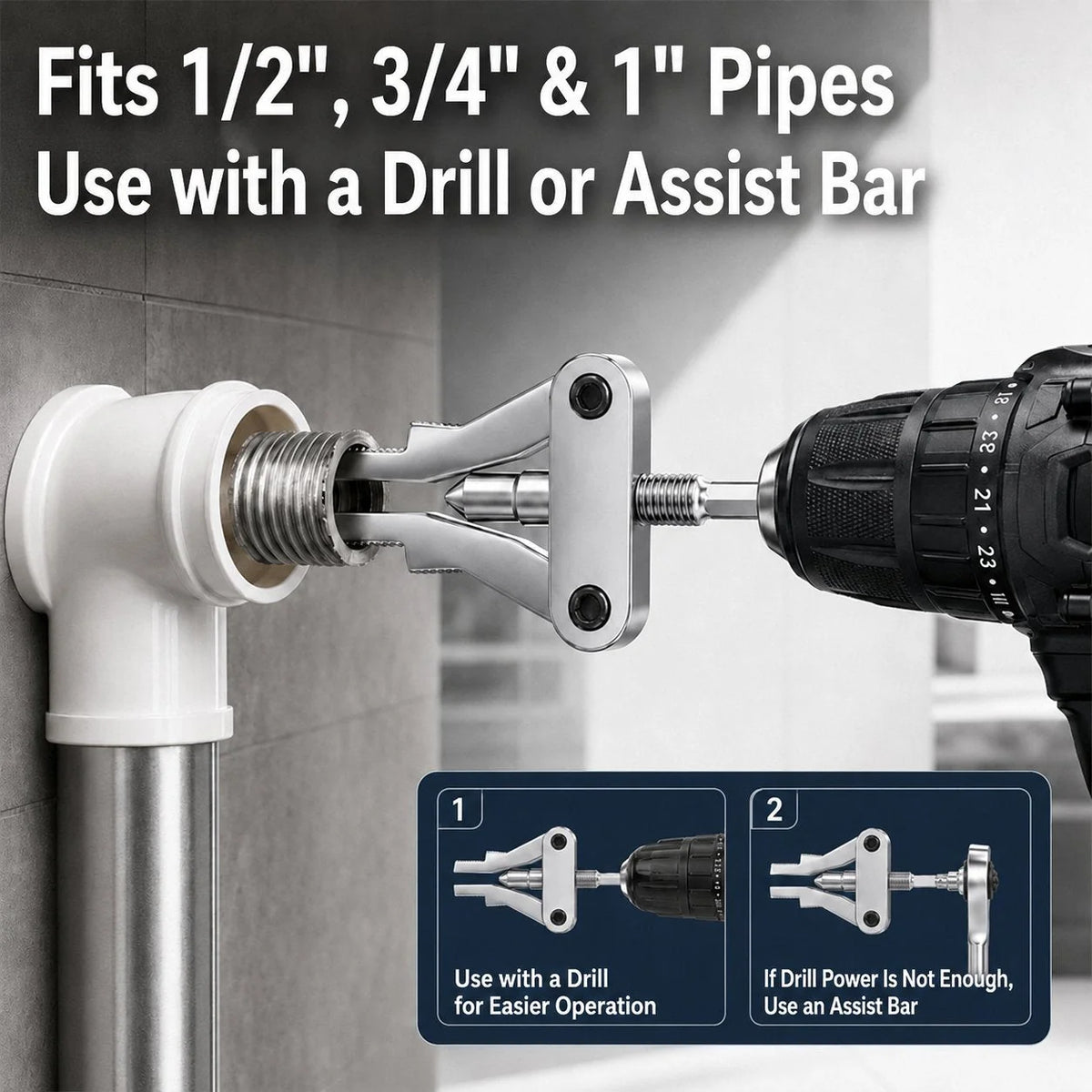 Workshop-Ready Broken Pipe Thread Extractor – Fast Drill-Powered