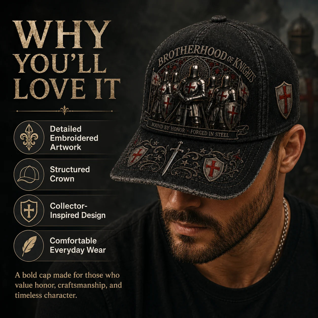 Distinctive Brotherhood Of Knights Honor Cap Honor Medal With Every