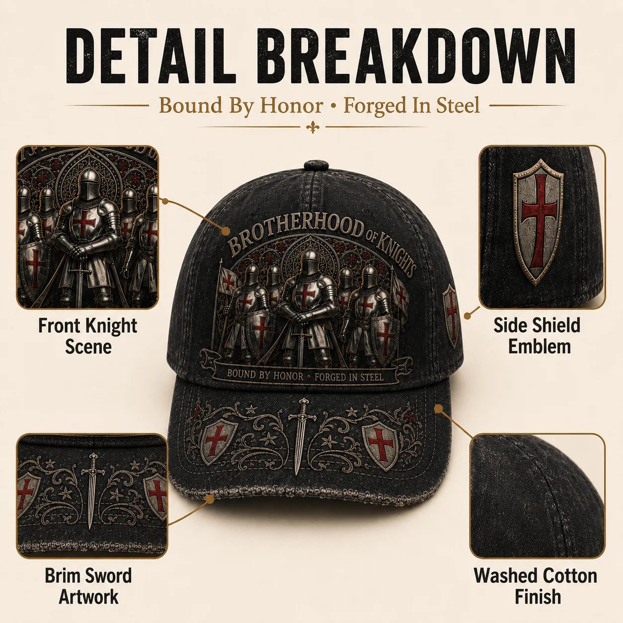 Distinctive Brotherhood Of Knights Honor Cap Honor Medal With Every