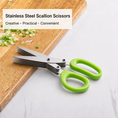 Purpose-Built Stainless Steel 5 Blades Scallion Cutter