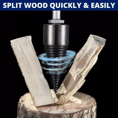 Firewood Splitting Drill Bit for Powered Log Work