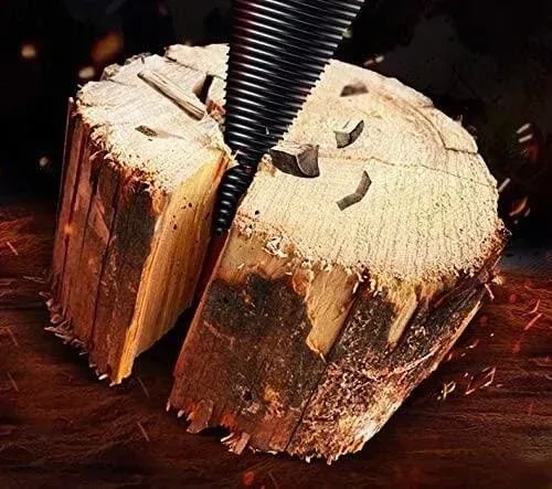Firewood Splitting Drill Bit for Powered Log Work