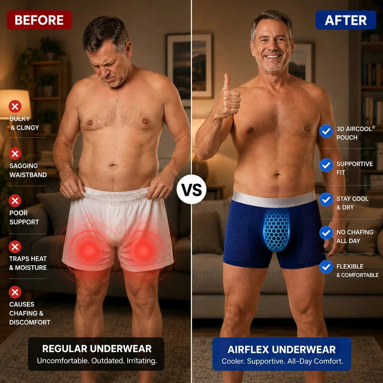 Men’s Leakproof Ice-Silk Mesh Boxer Briefs
