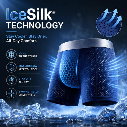 Men’s Leakproof Ice-Silk Mesh Boxer Briefs