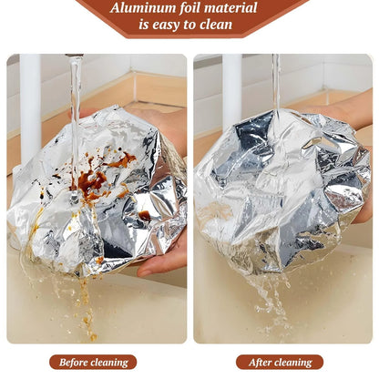 Reusable Expandable Aluminum Foil Food Covers for Bowls and Plates