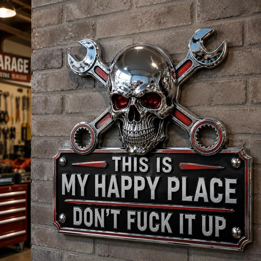 Purpose-Built "This Is My Happy Place" Garage Wall