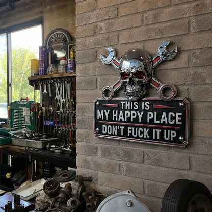 Purpose-Built "This Is My Happy Place" Garage Wall