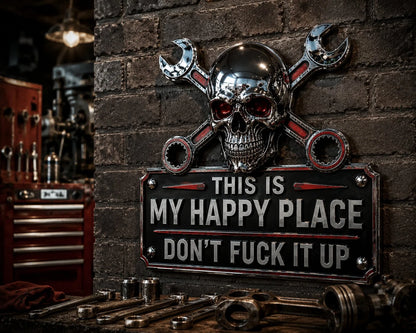 Purpose-Built "This Is My Happy Place" Garage Wall