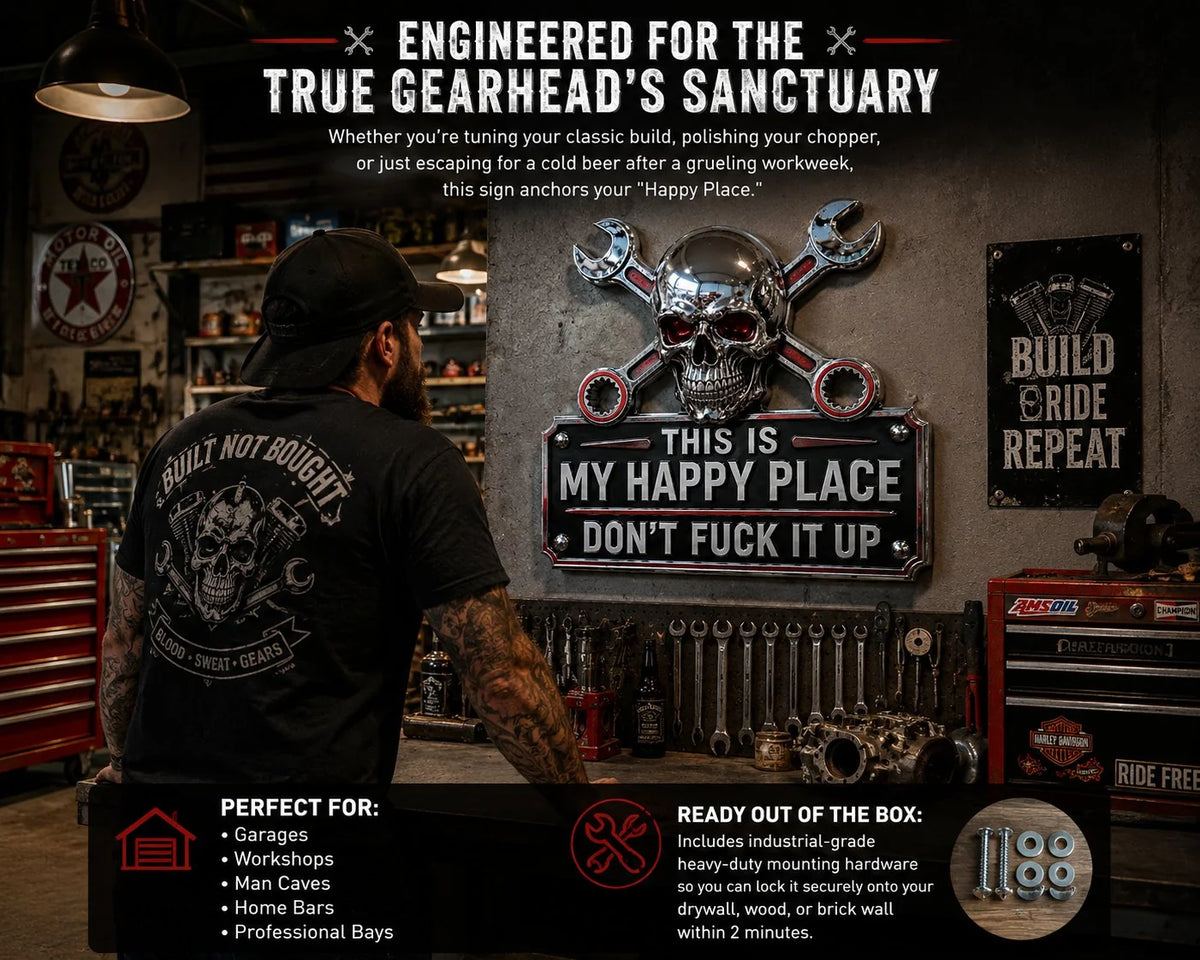 Purpose-Built "This Is My Happy Place" Garage Wall