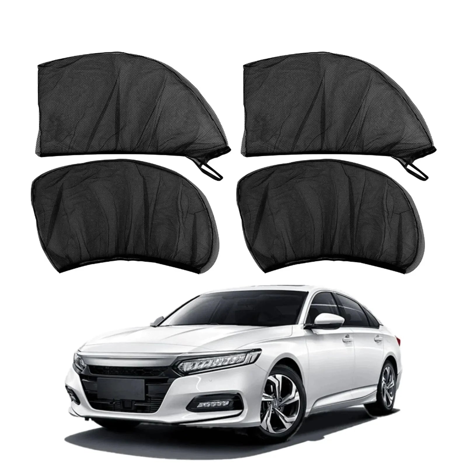Vehicle-Ready Car Anti‐Mosquito Screen/Net, 4 Pack Car Sunshade