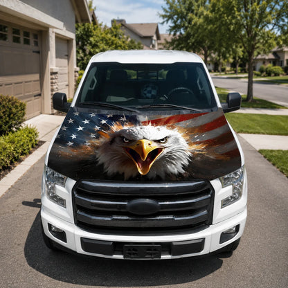 Vehicle-Ready 4th Of July 65K+American Car Hood FlagNo Glue No Tools