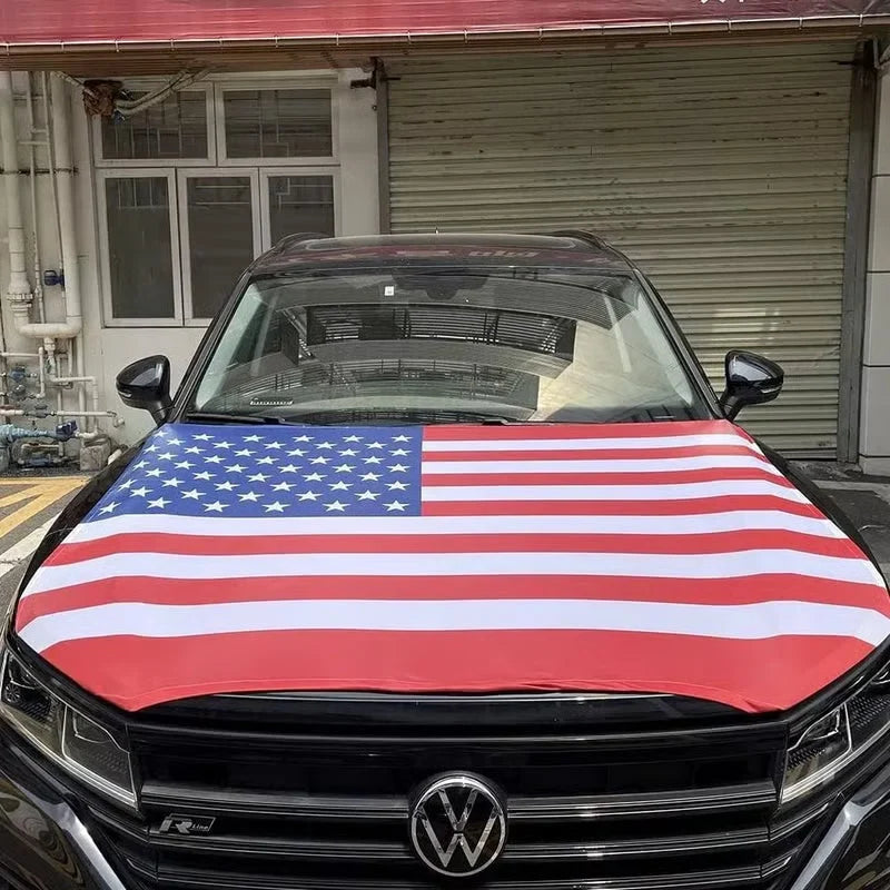 Vehicle-Ready 4th Of July 65K+American Car Hood FlagNo Glue No Tools
