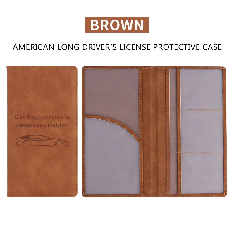 Vehicle-Ready Car Registration & Insurance Document Holder – PU