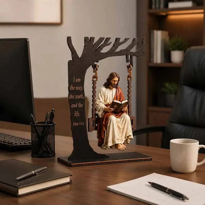 Purpose-Built Jesus Swing Ornament – John 14:6 Faith Table Decor