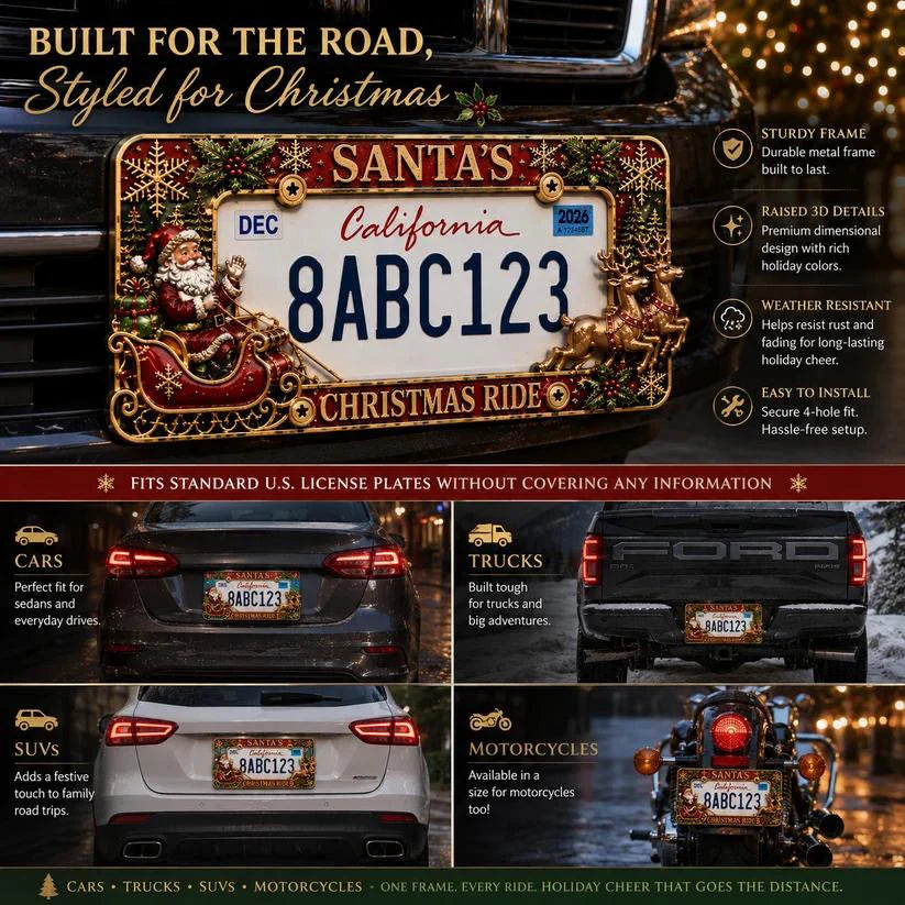 Purpose-Built License Plate Frame – Festive Style for Every