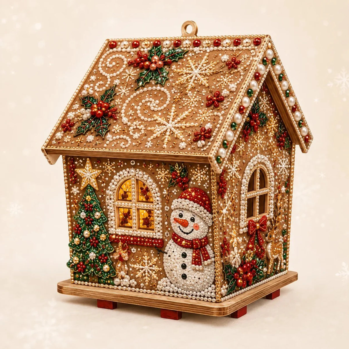 Hands-On Pearl Cottage Art Kit – Pre-Cut Wooden Panels, Sparkling