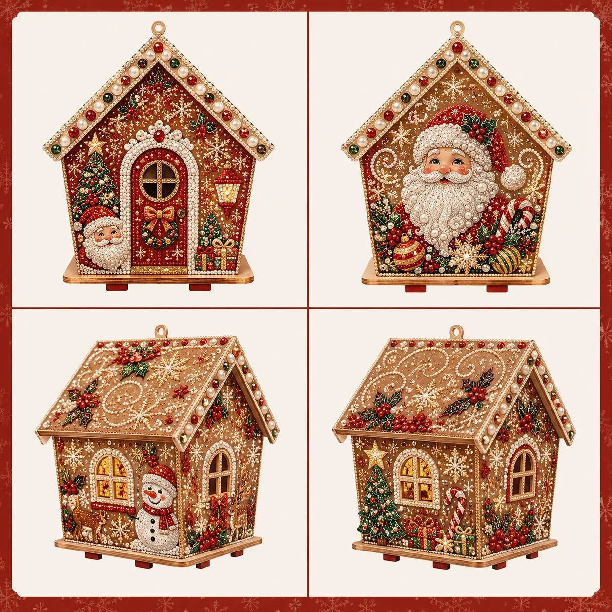 Hands-On Pearl Cottage Art Kit – Pre-Cut Wooden Panels, Sparkling