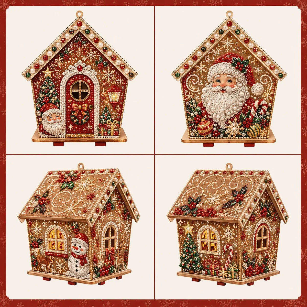 Hands-On Pearl Cottage Art Kit – Pre-Cut Wooden Panels, Sparkling