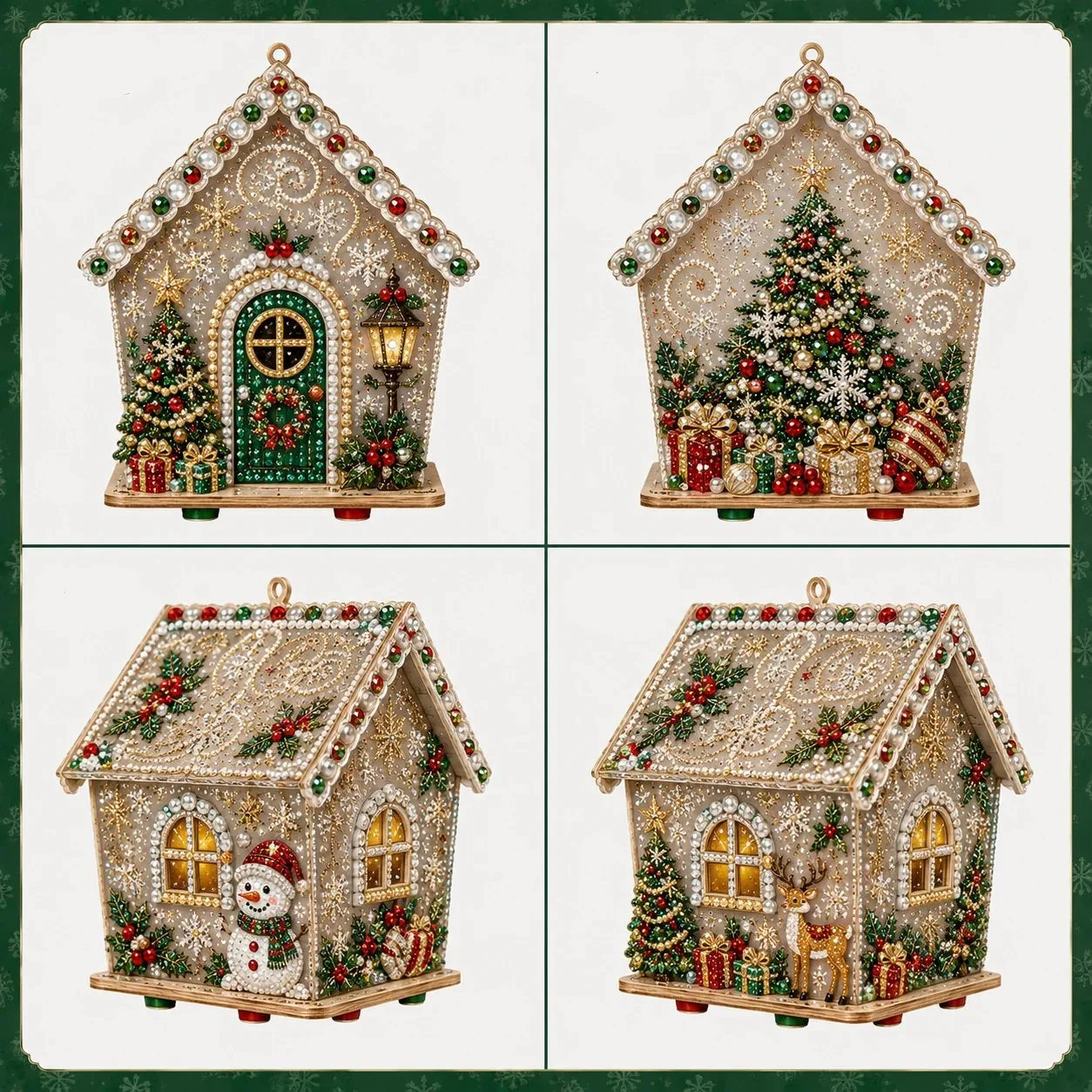 Hands-On Pearl Cottage Art Kit – Pre-Cut Wooden Panels, Sparkling