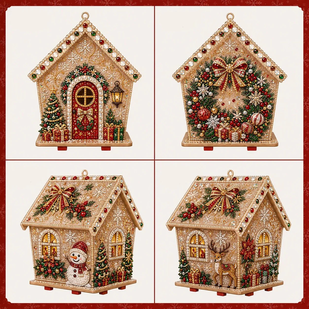 Hands-On Pearl Cottage Art Kit – Pre-Cut Wooden Panels, Sparkling