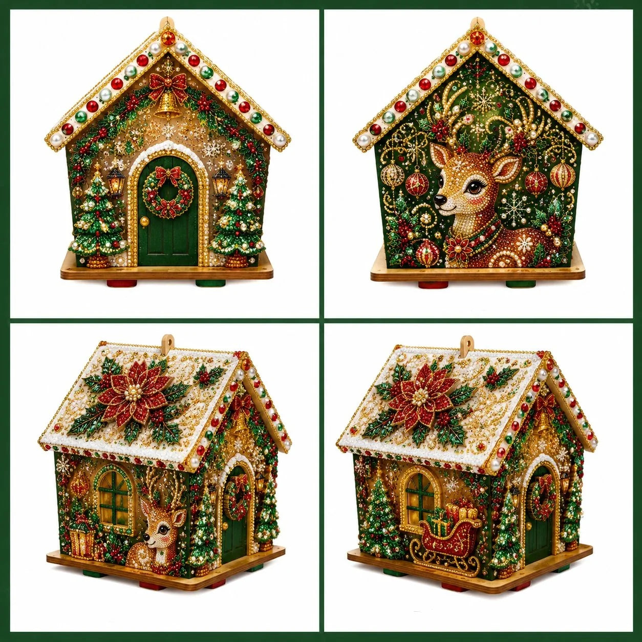 Hands-On Pearl Cottage Art Kit – Pre-Cut Wooden Panels, Sparkling