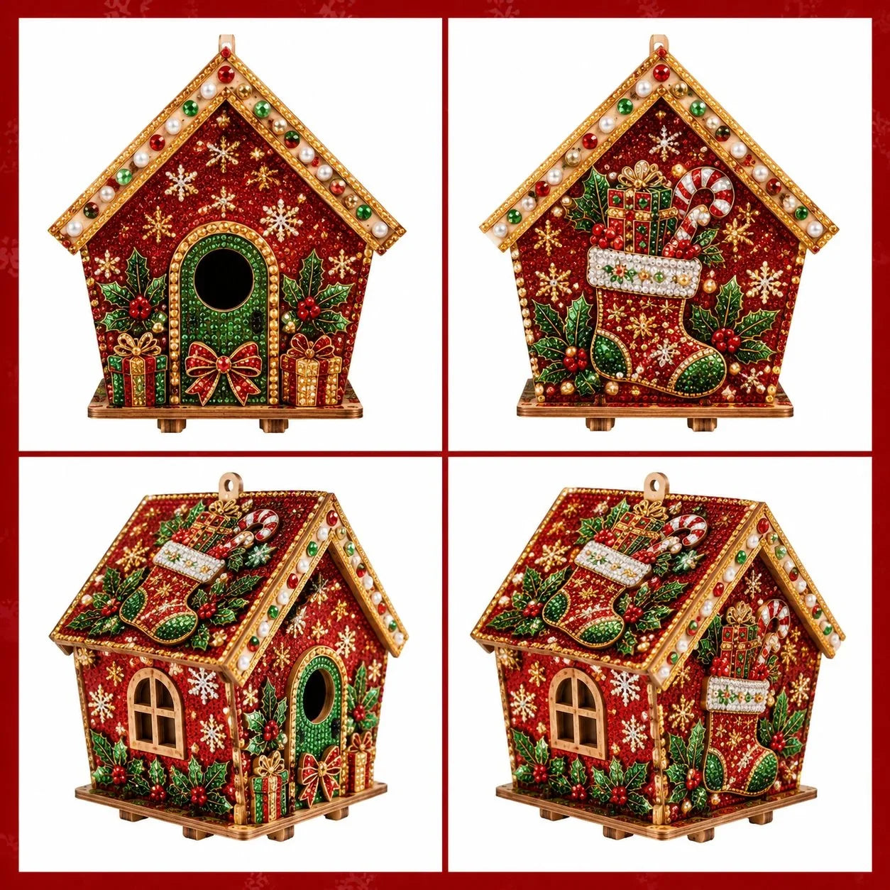 Hands-On Pearl Cottage Art Kit – Pre-Cut Wooden Panels, Sparkling