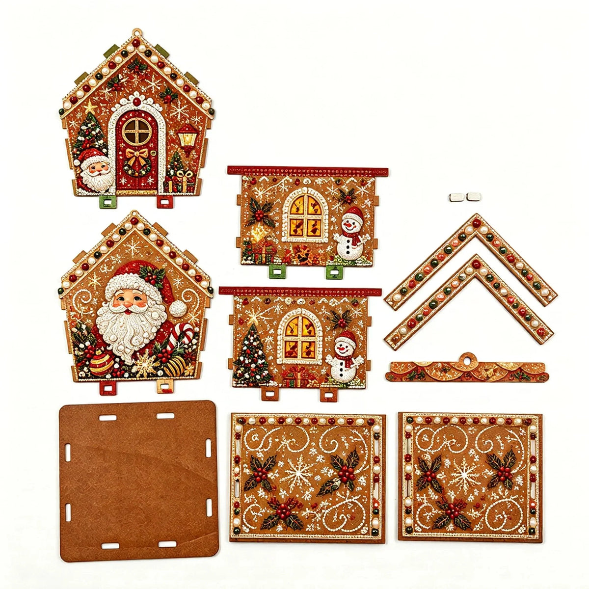 Hands-On Pearl Cottage Art Kit – Pre-Cut Wooden Panels, Sparkling