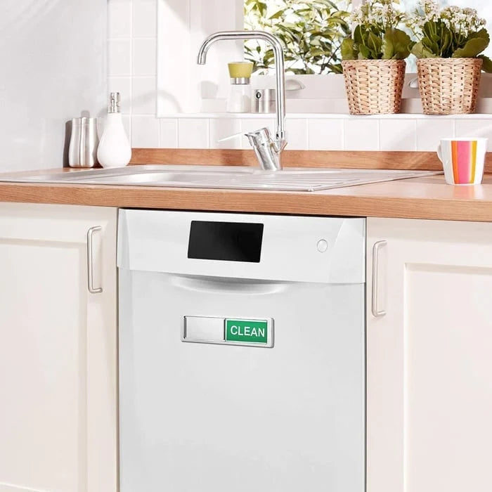Sliding Clean-Dirty Dishwasher Magnet with Adhesive Backing